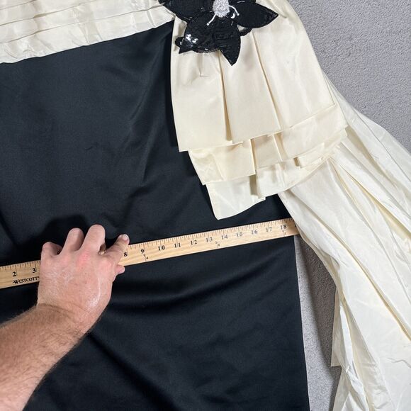 Vntg Lillie Rubin Strapless Pencil Dress Black Cream Size XXS Prom Gown Glamor - Picture 11 of 16